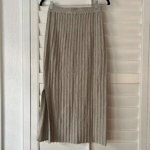 High Waisted Knit Maxi Taupe Skirt, Women's size S